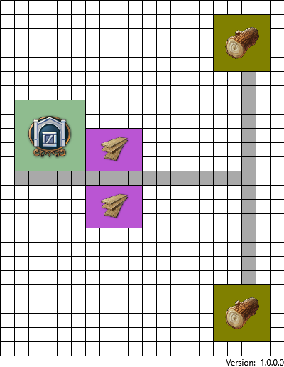 Lumberjack hut in Anno 1800 simple timber production layout