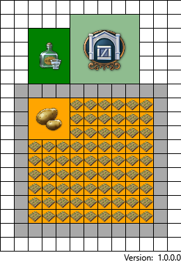Layout 1 simple potato farm layout with a Schnapps distillery.
