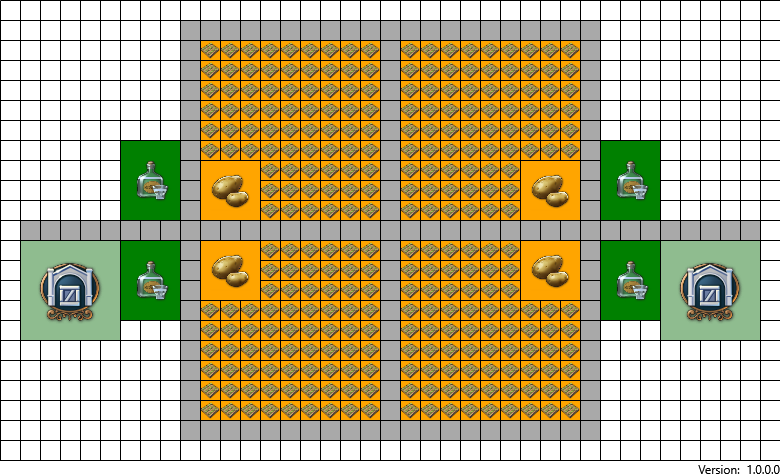 Layout 2 with 4 potato farms and 4 Schnapps distilleries. Also includes 2 warehouses.